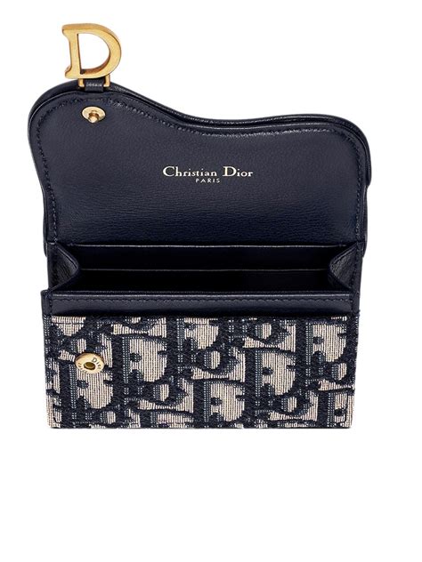 dior saddle card holder ราคา|Saddle Flap Card Holder Blue Dior Oblique Jacquard.